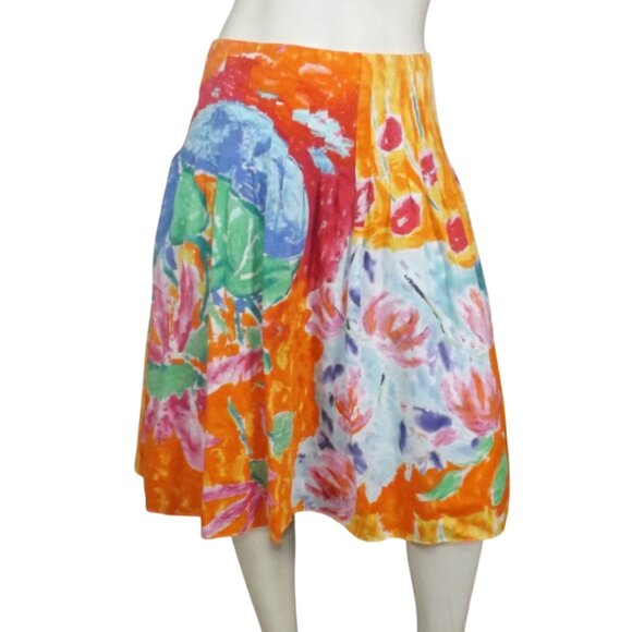 LAUREN RALPH LAUREN SKIRT, 16, Bold Colors, Midi length, Side Zip, Floral - Picture 1 of 10